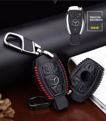 New style leather car key holder with chain for mercedes-benz