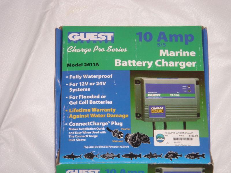 Guest marine boat yacht battery charger 10 amp  #2611a nautical lake ocean sea
