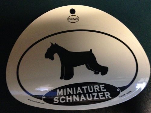 Miniature schnauzer car euro car vinyl decal sticker 5.75&#034; x 4.5&#034; oval