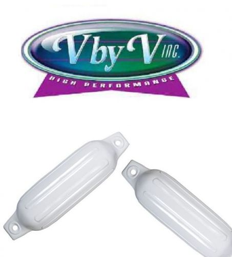 Amp marine heavy duty white boat fenders 6.5" x 23" pack of 2 each
