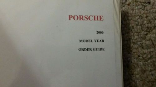 Porsche year 2000 911 993 dealer order guide boxster carrera coupe turbo oem
