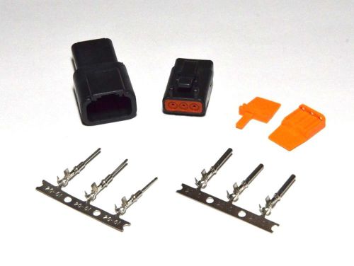 Deutsch dtm 3-pin genuine black connector kit 20awg stamped contactss, from usa