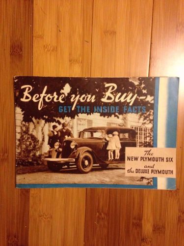1934 plymouth dealers brochure original not a reprint