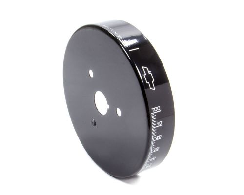 Proform sbc 8 in black bowtie logo harmonic balancer cover p/n 141-728