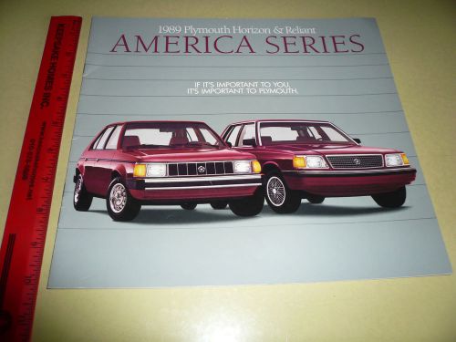 1989 plymouth horizon reliant america series sales brochure vintage