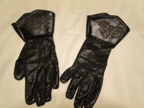 New women's black harley davidson gloves. full finger - cuff. size medium