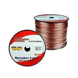 Pipeman's 18 gauge speaker cable 1000ft clear jacket audiopipe issp181000cl wire