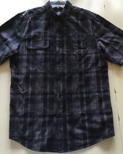Harley-davidson mens short sleeve shirt plaid p/n 96019-16vt/000l size tall l