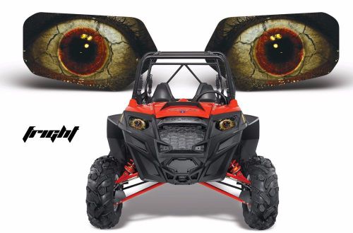 Amr racing polaris rzr 800/900 utv headlight graphics eye sticker decals fright