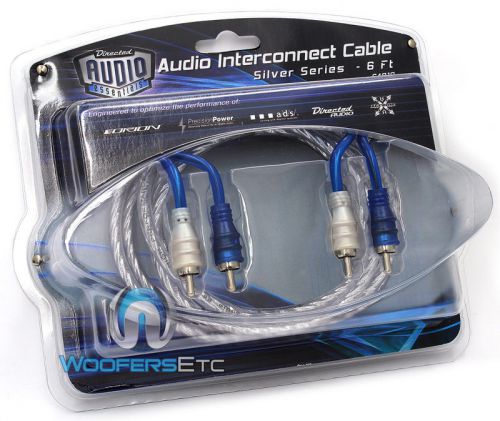 64010 directed audio 6 foot audio interconnect silver rca jacks cable ppi orion