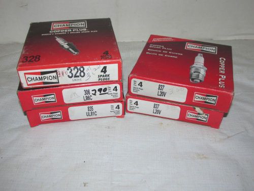 Lot of five 4 packs of champion copper spark plugs small engine marine nos lqqk!