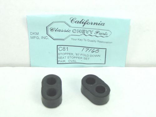1967 camaro fold down seat stopper set 2 piece oval