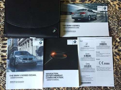 2014  bmw 5 series  owners manual w/case , navigation book &amp; free fast shipping