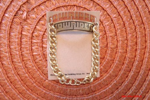 Lowrider magazine jewelry bracelet car plaque logo gold