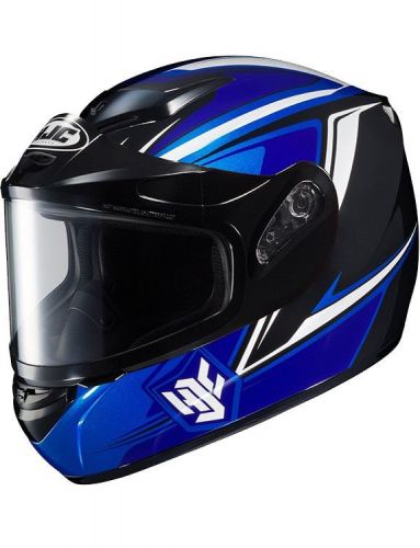 Hjc cs-r2 seca snow helmet w/dual lens shield blue/black/white