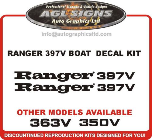 Ranger 397v boat decals one pair , reproduction 350v  363v