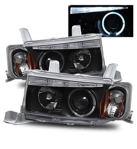 04-06 scion xb led angel eye halo blackout projector headlights+amber reflector