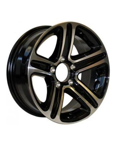 16x6 8-lug on 6.5" aluminum t09 trailer wheel - black inlay - t09-66867bm-wa6t92