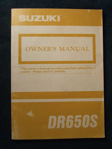 1991 suzuki dr650s motorcycle owners manual -dr 650 s-suzuki-dr650