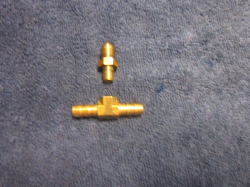 Nos 1/16 npt x -4 an fuel line adapter w/ 3/8 barb tee, new