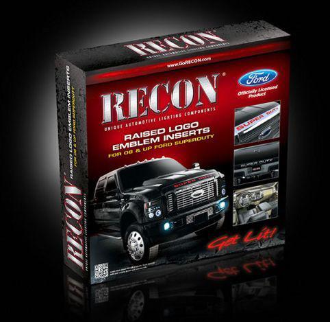 Recon #264181rd ford superduty red raised logo acrylic emblem insert (2008-2012)