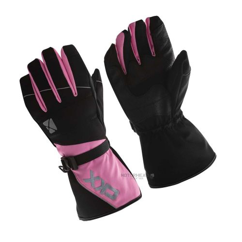 Snowmobile ckx throttle gloves black pink large adult snow winter waterproof