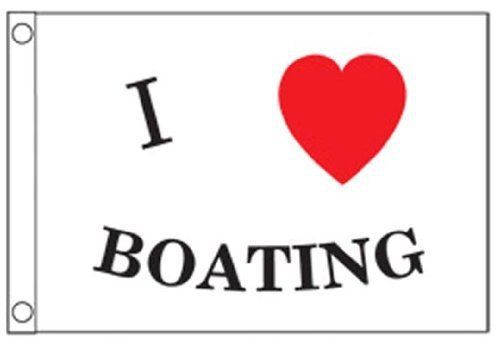 New old stock tailor-made nylon i love boating boat flag vintage