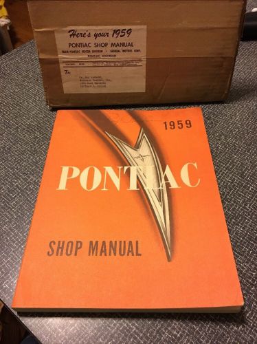 1959 pontiac shop manual w/ original shipping box - unused - near mint