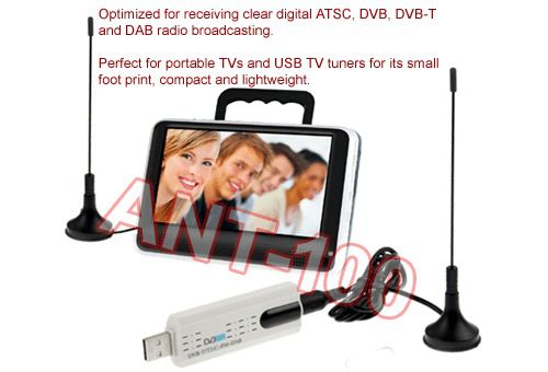 Magnetic-based mini digital tv antenna with 5 db gain for tv tuner