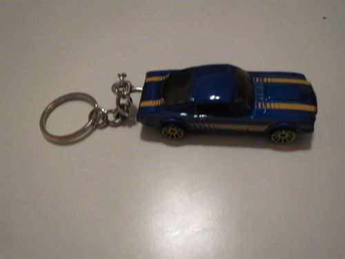 1965 ford mustang fastback 2+2 diecast model toy car keychain new dark blue