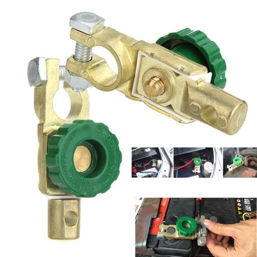 2x battery link terminal quick cut-off disconnect master kill shut switch green