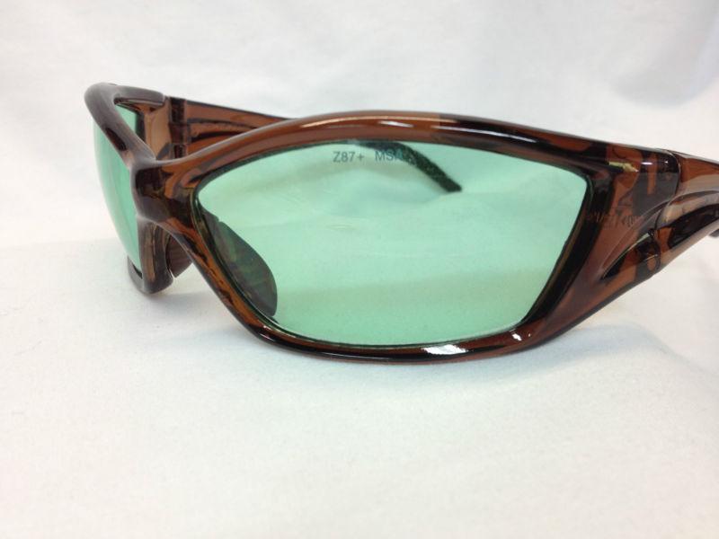 New safety goggles polycarb z87 msa brn/grn moto harley rider eyeglasses raquetb