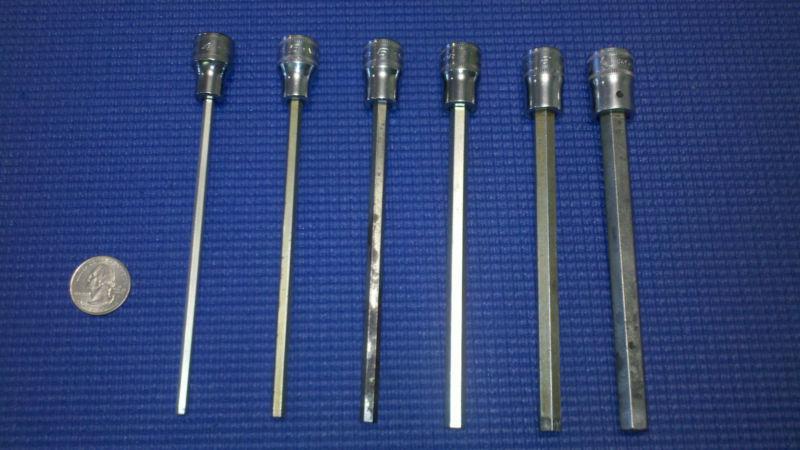 Used snap-on 3/8" dr metric hex extra long socket driver set 6 pcs #206efaml