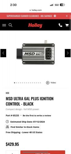 MSD Ultra 6AL Plus Ignition Control - Black. Part #65233, US $349.99, image 2