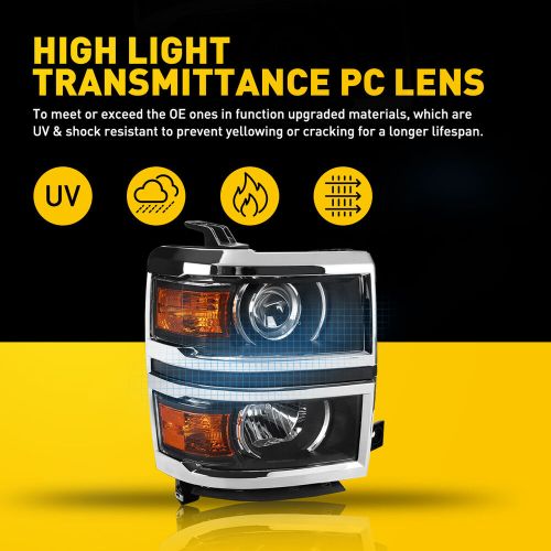 For 14-15 Chevy Silverado 1500 Pickup Projector Headlights Headlamps Left+Right, US $226.99, image 16