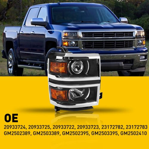 For 14-15 Chevy Silverado 1500 Pickup Projector Headlights Headlamps Left+Right, US $226.99, image 18