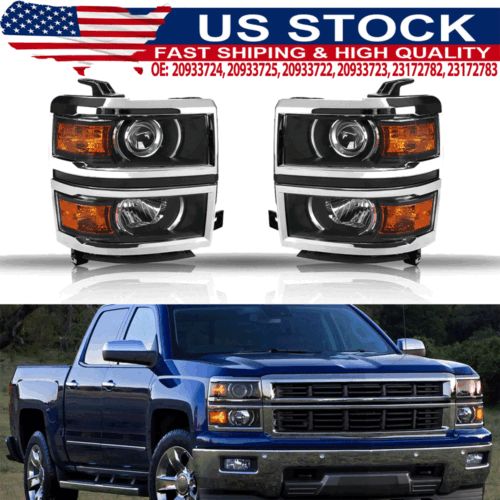 For 14-15 Chevy Silverado 1500 Pickup Projector Headlights Headlamps Left+Right, US $226.99, image 19