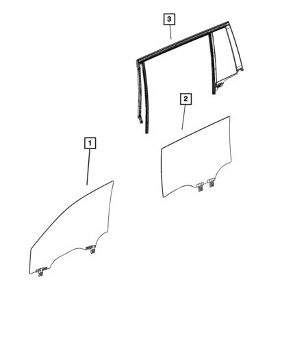 Genuine mopar door glass run with glass weatherstrip right 68488778ad