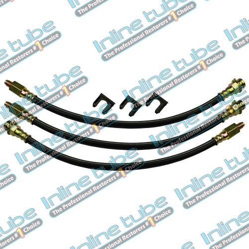 60-64 Mercury Comet Falcon Front Rear Drum Brake Rubber Flex Hose Line Set Kit, US $46.95, image 8