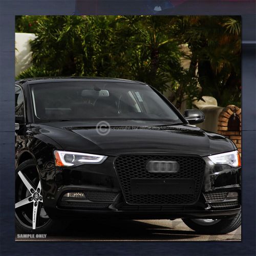 For 2013-2016 Audi A5/S5 Matte Black RS Honeycomb Mesh Grille+Logo w/Emblem Base, US $136.00, image 4