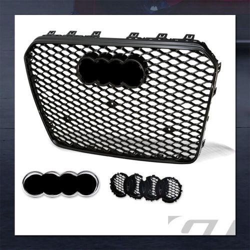 For 2013-2016 Audi A5/S5 Matte Black RS Honeycomb Mesh Grille+Logo w/Emblem Base, US $136.00, image 5