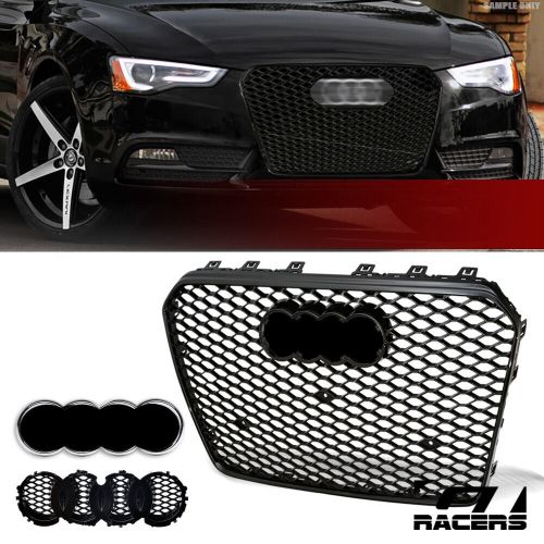 For 2013-2016 Audi A5/S5 Matte Black RS Honeycomb Mesh Grille+Logo w/Emblem Base, US $136.00, image 9