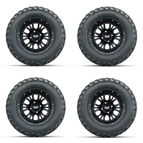 Golf cart gtw 12" diesel matte black wheel | 23x10-12 rogue at tire | 4 set