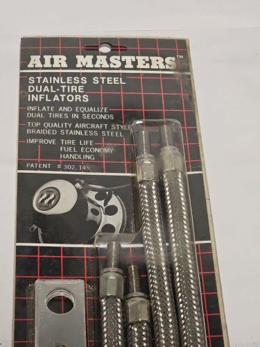 3 new old stock wheel master stainless steel dual-tire inflators kits # 8001