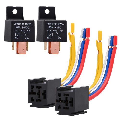 EHDIS 2 Packs Car Relay with Harness Truck Motor Heavy Duty 5-Pin 80A 12V..., US $18.99, image 9
