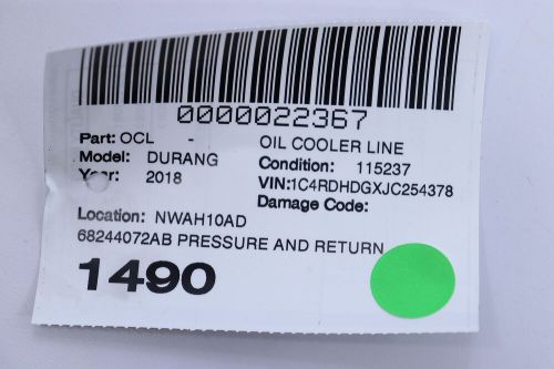 2018 dodge durango oil cooler line