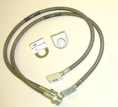 M.o.r.e. 28" front stainless steel braided brake lines jeep cj wrangler 76-06