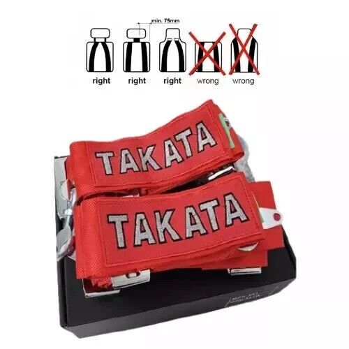 TAKATA BLACK Racing Seat Belt Harness 4 Point 3" Snap On Camlock Universal, US $95.00, image 5