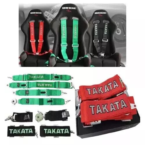 TAKATA BLACK Racing Seat Belt Harness 4 Point 3" Snap On Camlock Universal, US $95.00, image 8