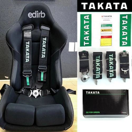 TAKATA BLACK Racing Seat Belt Harness 4 Point 3" Snap On Camlock Universal, US $95.00, image 12